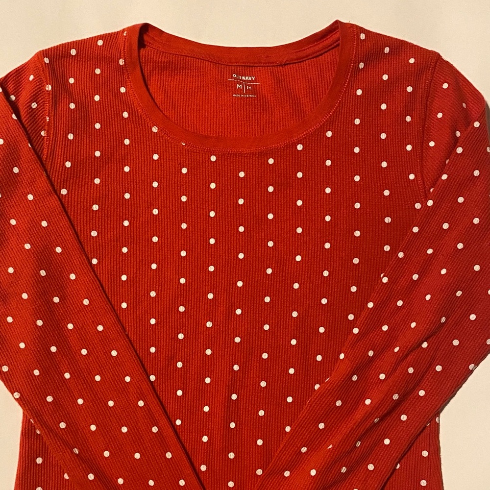 Old Navy Red and White Polka Dot Top